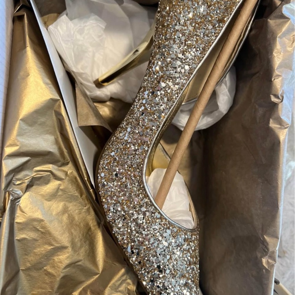 Michael Kors Gold Sparkle Heels 6.5 Women’s